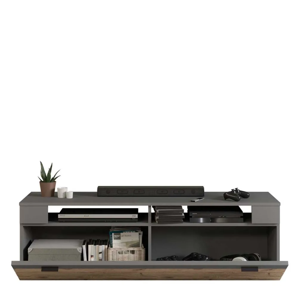 Wohnen Graue Möbel|Tv & Hifi-Möbel*TV Board in Wildeiche NB & Grau - Scarlett