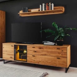 Wohnen Tv & Hifi-Möbel|Tv & Hifi-Möbel*TV Board mit Glastür & Tür & zwei Schubladen - Flacona