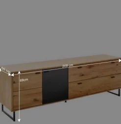 Wohnen Tv & Hifi-Möbel|Tv & Hifi-Möbel*TV Board mit Glastür & Tür & zwei Schubladen - Flacona