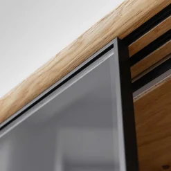 Wohnen Tv & Hifi-Möbel|Tv & Hifi-Möbel*TV Board mit Schiebetüren aus getöntem Glas & Eiche - Fabiella