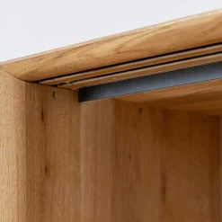 Wohnen Tv & Hifi-Möbel|Tv & Hifi-Möbel*TV Board mit Schiebetüren aus getöntem Glas & Eiche - Fabiella