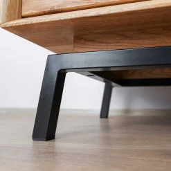 Wohnen Tv & Hifi-Möbel|Tv & Hifi-Möbel*TV Board mit Schiebetüren aus getöntem Glas & Eiche - Fabiella