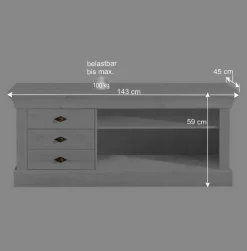 Wohnen Tv & Hifi-Möbel|Tv & Hifi-Möbel*TV Board Satumare aus Kiefer teilmassiv
