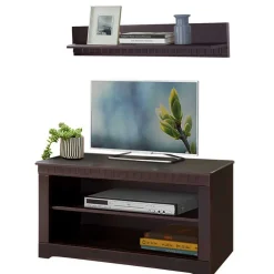 Wohnen TV Board und Wandboard in Dunkelbraun - Vajohara (zweiteilig)