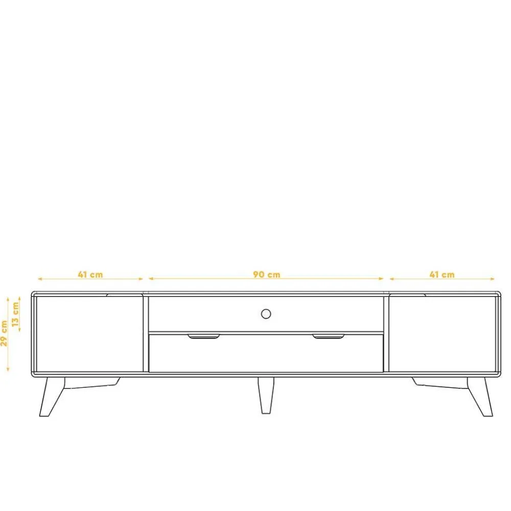 Wohnen Weiße Möbel|Tv & Hifi-Möbel*TV Element Lowboard in Weiß & Natur - Diesta