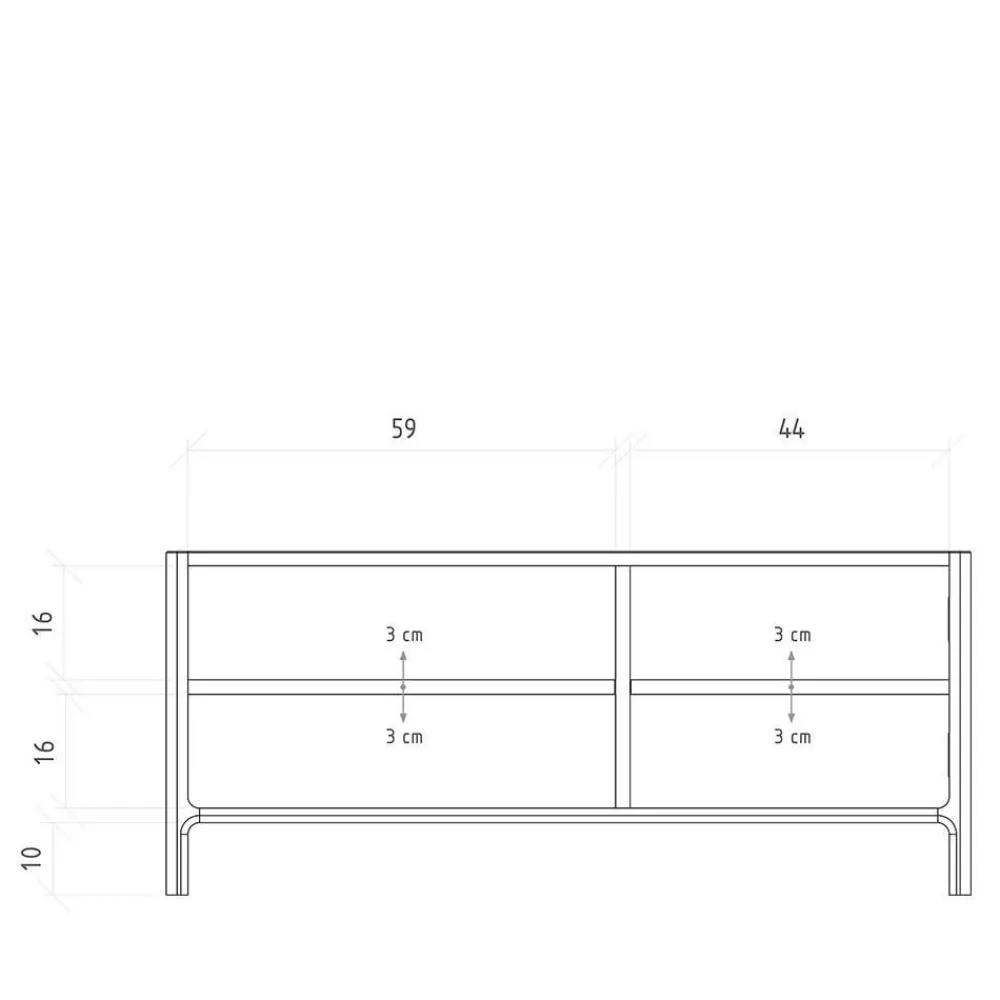 Wohnen Tv & Hifi-Möbel|Tv & Hifi-Möbel*TV Element mit zwei Fächern und Tür - Laida
