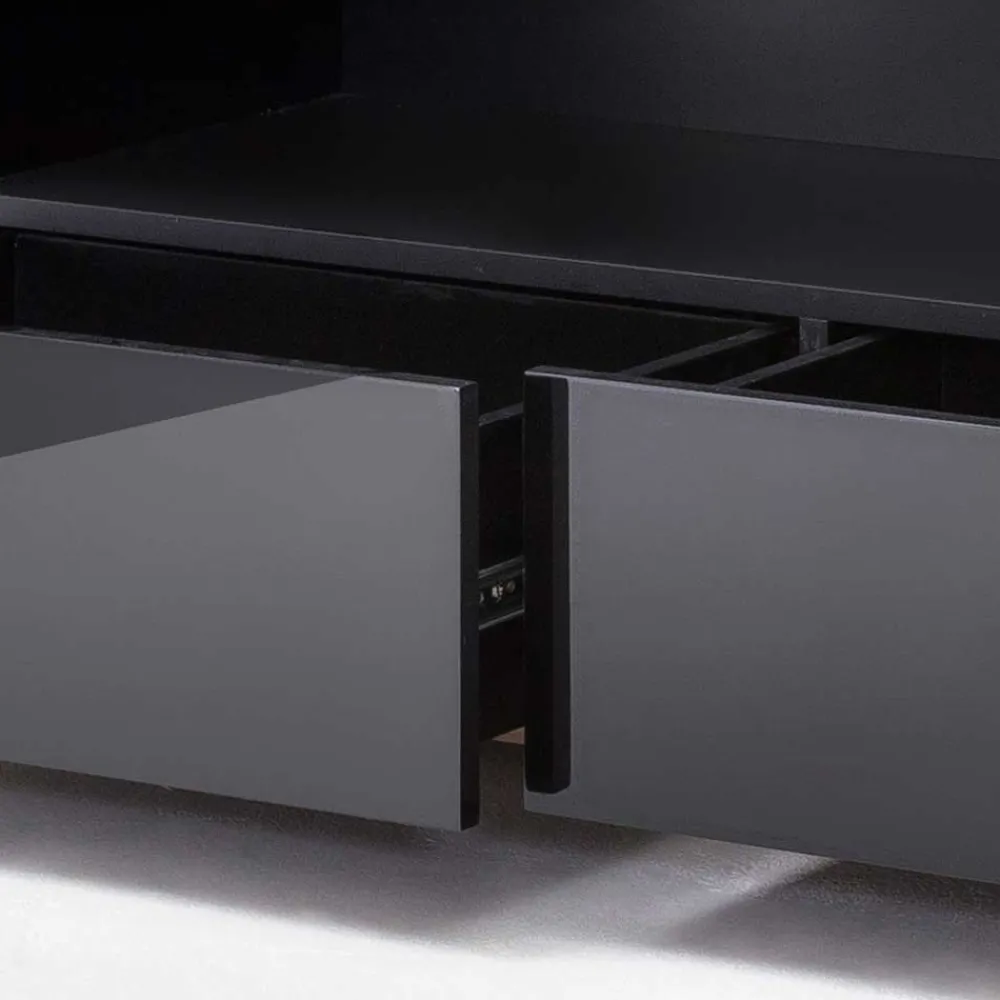 Wohnen TV Hochglanz Lowboard in Schwarz - Ercurs