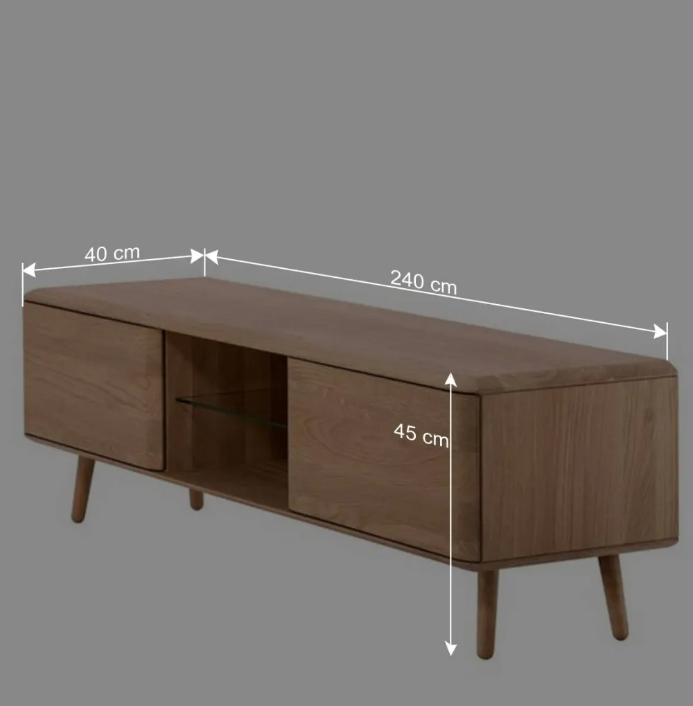 Wohnen Lowboards|Tv & Hifi-Möbel*TV Kommode in Eiche Bianco massiv - Bakaras