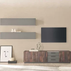 Wohnen Wohnwände|Wohnwand*TV Kommode und Hängeschränke Set - Mundo (dreiteilig)