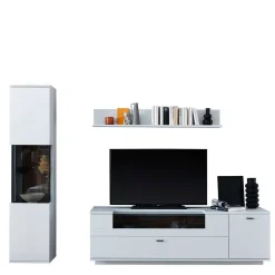 Wohnen Wohnzimmerschränke|Wohnwände*TV Lowboard & Vitrine & Wandboard Set - Apulco (dreiteilig)