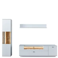 Wohnen Wohnzimmerschränke|Wohnwände*TV Lowboard & Vitrine & Wandboard Set - Apulco (dreiteilig)