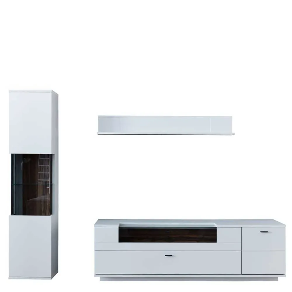 Wohnen Wohnzimmerschränke|Wohnwände*TV Lowboard & Vitrine & Wandboard Set - Apulco (dreiteilig)