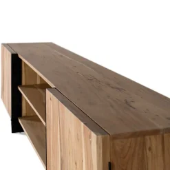 Wohnen TV Lowboard aus Akazienholz und Metall - Bastima