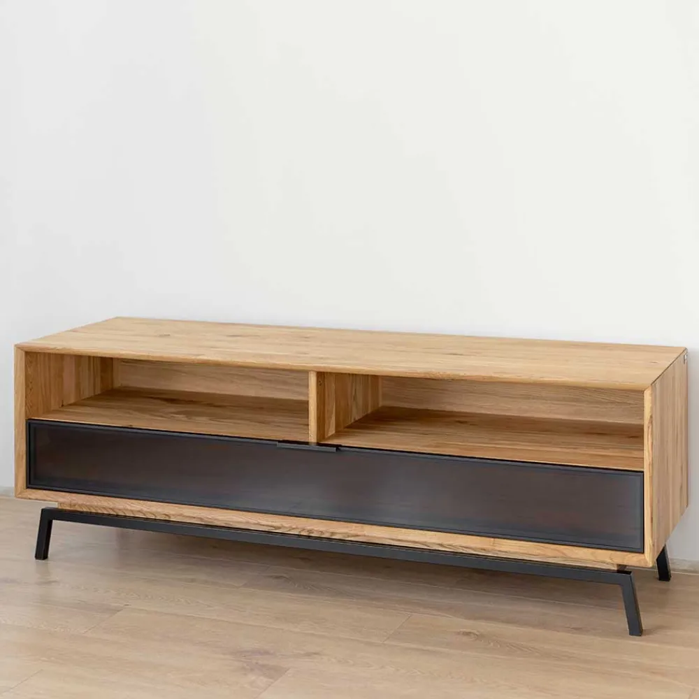 Wohnen Tv & Hifi-Möbel|Tv & Hifi-Möbel*TV Lowboard aus Eiche und Metall - Fabiella