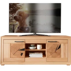 Wohnen Tv & Hifi-Möbel|Tv & Hifi-Möbel*TV Lowboard aus geöltem Kernbuche Holz - Sarosca