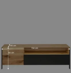 Wohnen Tv & Hifi-Möbel|Tv & Hifi-Möbel*TV Lowboard aus Wildeiche massiv mit LED - Viligrana