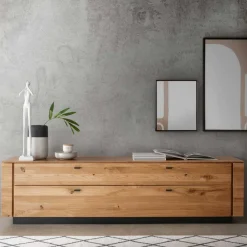 Wohnen Sideboards & Kommoden|Sideboards & Kommoden*TV Lowboard aus Wildeiche mit Metallgriffen - Dump