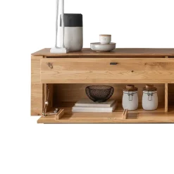 Wohnen Sideboards & Kommoden|Sideboards & Kommoden*TV Lowboard aus Wildeiche mit Metallgriffen - Dump