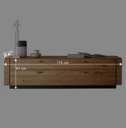 Wohnen Sideboards & Kommoden|Sideboards & Kommoden*TV Lowboard aus Wildeiche mit Metallgriffen - Dump