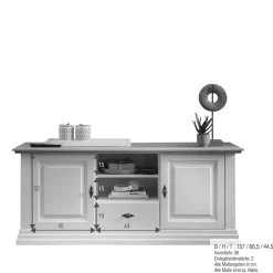 Wohnen Tv & Hifi-Möbel|Tv & Hifi-Möbel*TV Lowboard im Landhaus Style 157x67x45 cm - Henry