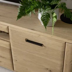 Wohnen TV Lowboard in Asteiche Hell - Jevedaz