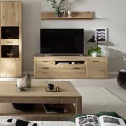 Wohnen TV Lowboard in Asteiche Hell - Jevedaz