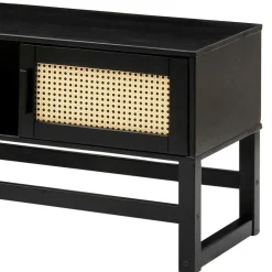 Wohnen TV Lowboard in Dunkelbraun mit Wiener Geflecht - Santiana