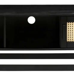 Wohnen TV Lowboard in Dunkelbraun mit Wiener Geflecht - Santiana