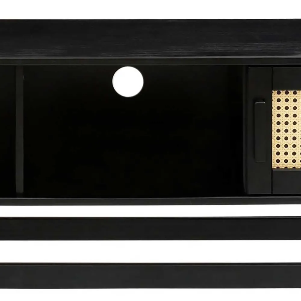 Wohnen TV Lowboard in Dunkelbraun mit Wiener Geflecht - Santiana