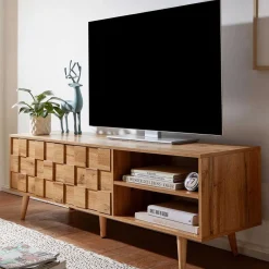 Wohnen TV Lowboard in Eiche Holzoptik - Senba