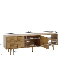 Wohnen TV Lowboard in Eiche Holzoptik - Senba