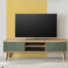 Wohnen TV Lowboard in Graugrün und Wildeiche - Oliva