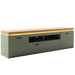 Wohnen TV Lowboard in Graugrün und Eiche - Kwin
