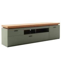 Wohnen TV Lowboard in Graugrün und Eiche - Kwin