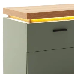 Wohnen TV Lowboard in Graugrün und Eiche - Kwin