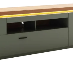 Wohnen TV Lowboard in Graugrün und Eiche - Kwin