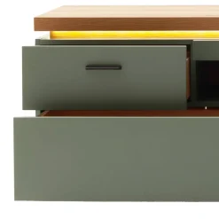 Wohnen TV Lowboard in Graugrün und Eiche - Kwin