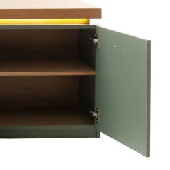 Wohnen TV Lowboard in Graugrün und Eiche - Kwin