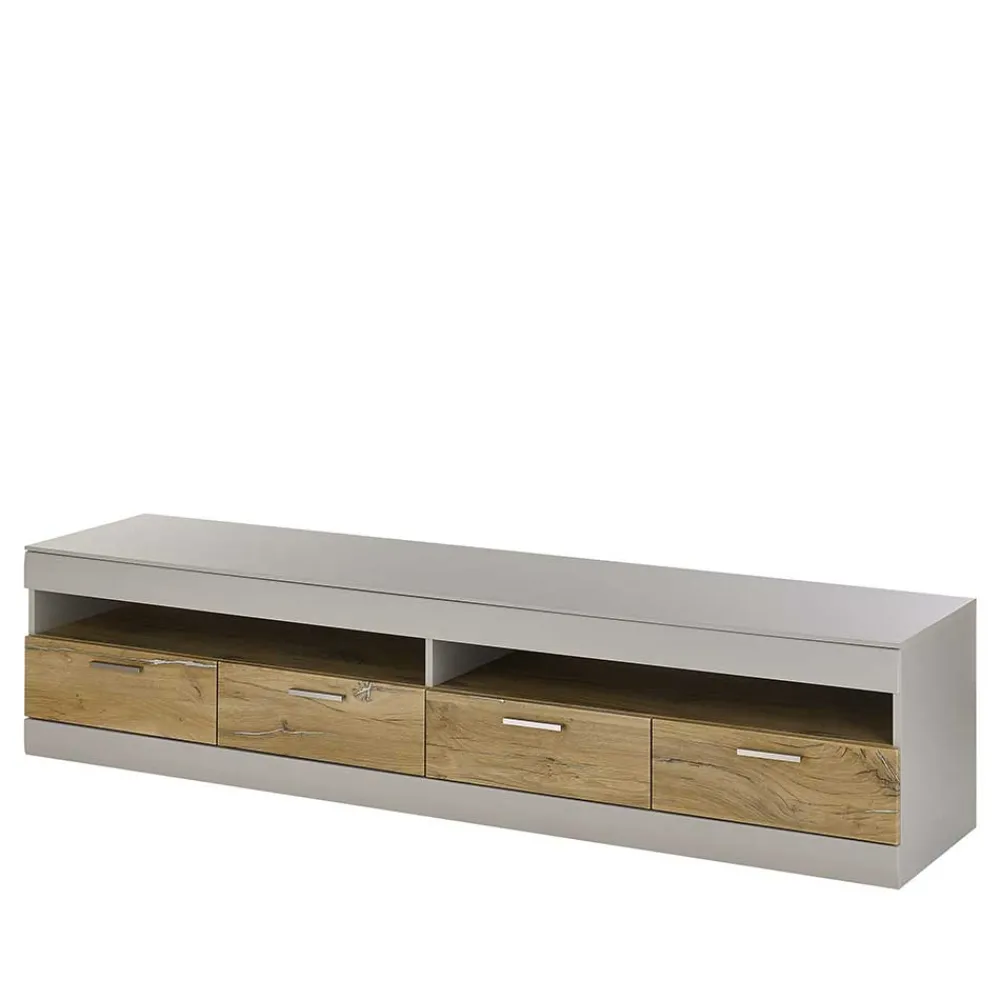 Wohnen TV Lowboard in Hellgrau & Zinneiche NB - Lioscas