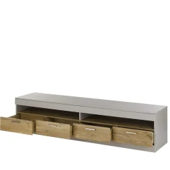 Wohnen TV Lowboard in Hellgrau & Zinneiche NB - Lioscas