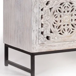 Wohnen TV Lowboard in Mangoholz White Wash - Fudorus