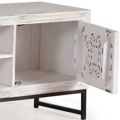 Wohnen TV Lowboard in Mangoholz White Wash - Fudorus