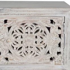 Wohnen TV Lowboard in Mangoholz White Wash - Fudorus