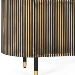 Wohnen TV Lowboard in Schwarz mit Bronze - Hayato