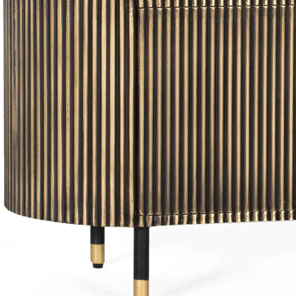 Wohnen TV Lowboard in Schwarz mit Bronze - Hayato