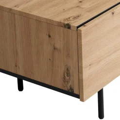 Wohnen TV Lowboard in Wildeiche Optik & Schwarz - Camplona