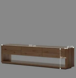 Wohnen Tv & Hifi-Möbel|Tv & Hifi-Möbel*TV Lowboard mit drei Schubladen und Fach - Algaro