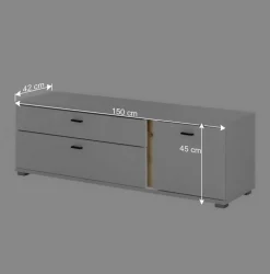 Wohnen TV Lowboard mit LED Beleuchtung - Racelyn