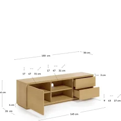 Wohnen Tv & Hifi-Möbel|Tv & Hifi-Möbel*TV Lowboard mit zwei Schubladen & Tür - Elastian