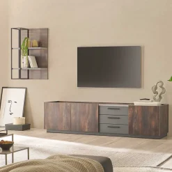 Wohnen TV Lowboard und Wandregal Set - Mundo (zweiteilig)